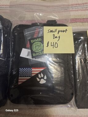 liberty Black Smell-Proof Treat Pouch with American Flag & White Paw Patch